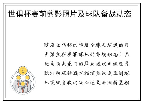 世俱杯赛前剪影照片及球队备战动态
