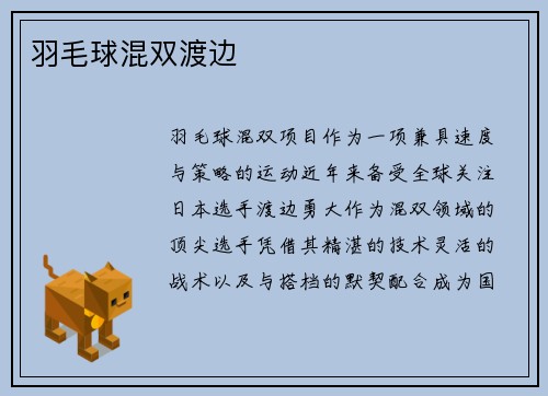 羽毛球混双渡边
