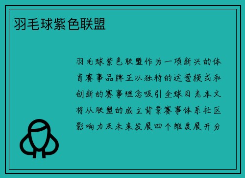 羽毛球紫色联盟